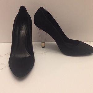 NEW! Schutz Suede Clear Heel Pump Black  10 B.